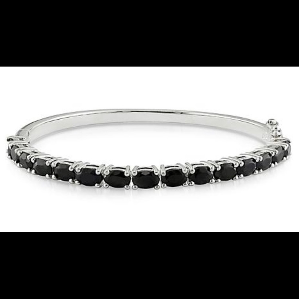 Sterling Silver Black Sapphire Bangle
Inky sapphires